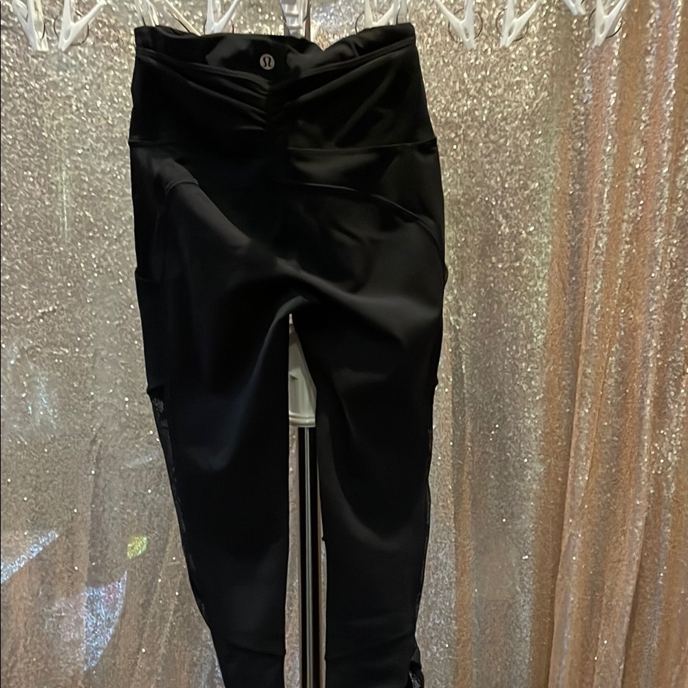 lululemon athletica Black Mesh-Accent Active Top